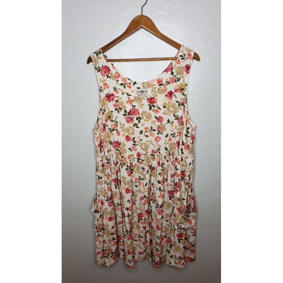 Vintage Dresses & Skirts - VTG 90's Floral Blossom Midi Pleated House Dress